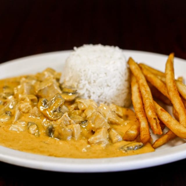 Chicken Stroganoff.